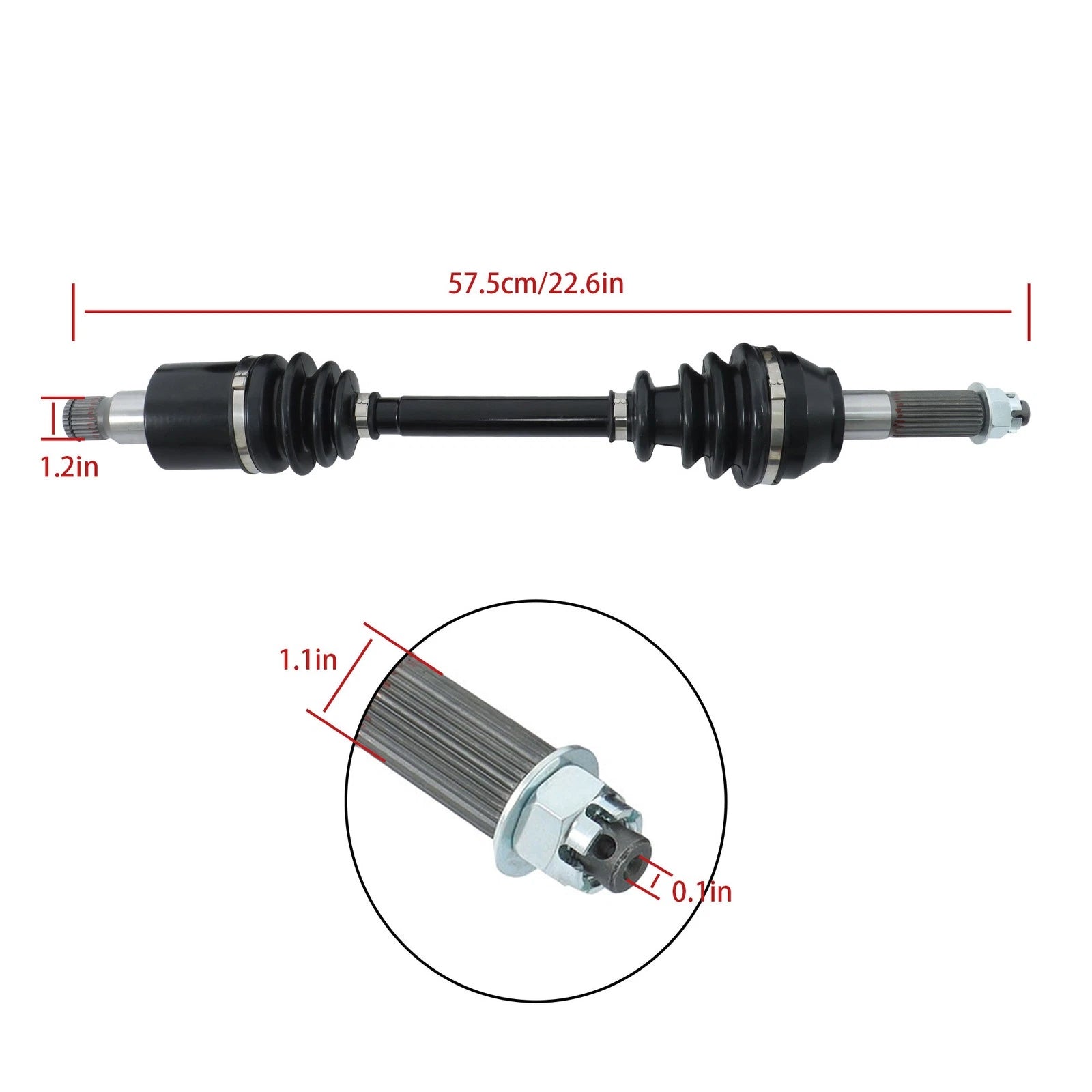 2X Rear CV Axles for Polaris RZR 800 (2008–2014)