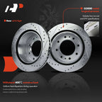 Rear Drilled Brake Rotors & Ceramic Brake Pads for Chevrolet Silverado (2007â2019)