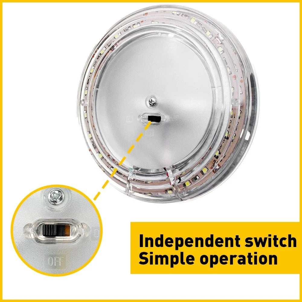 LED Ceiling Fixture Dome Light for RV Camper Trailer Marine (12V)