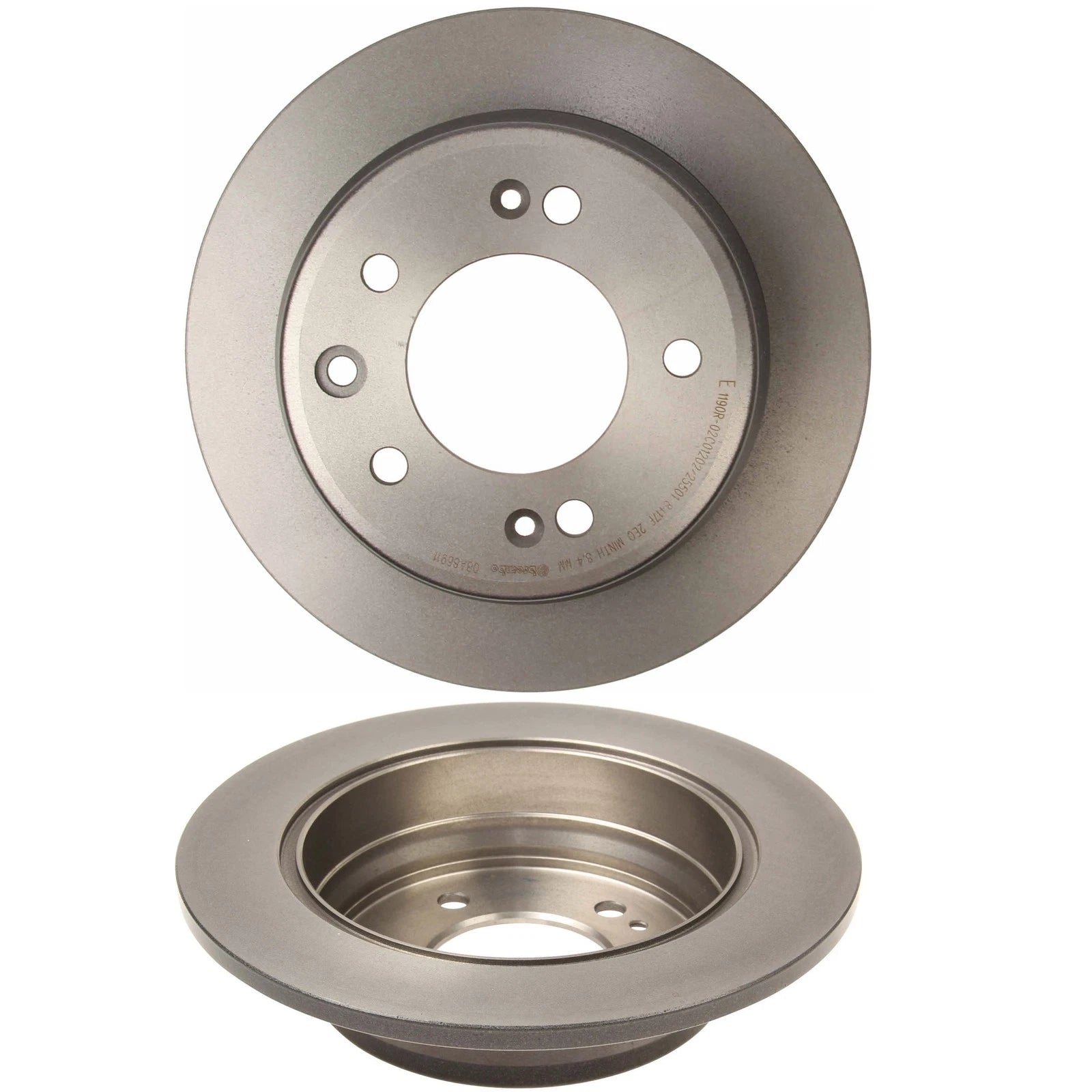 Set of 2 Rear Brake Disc Rotors for Kia Hyundai FWD (Solid 262 Coated)
