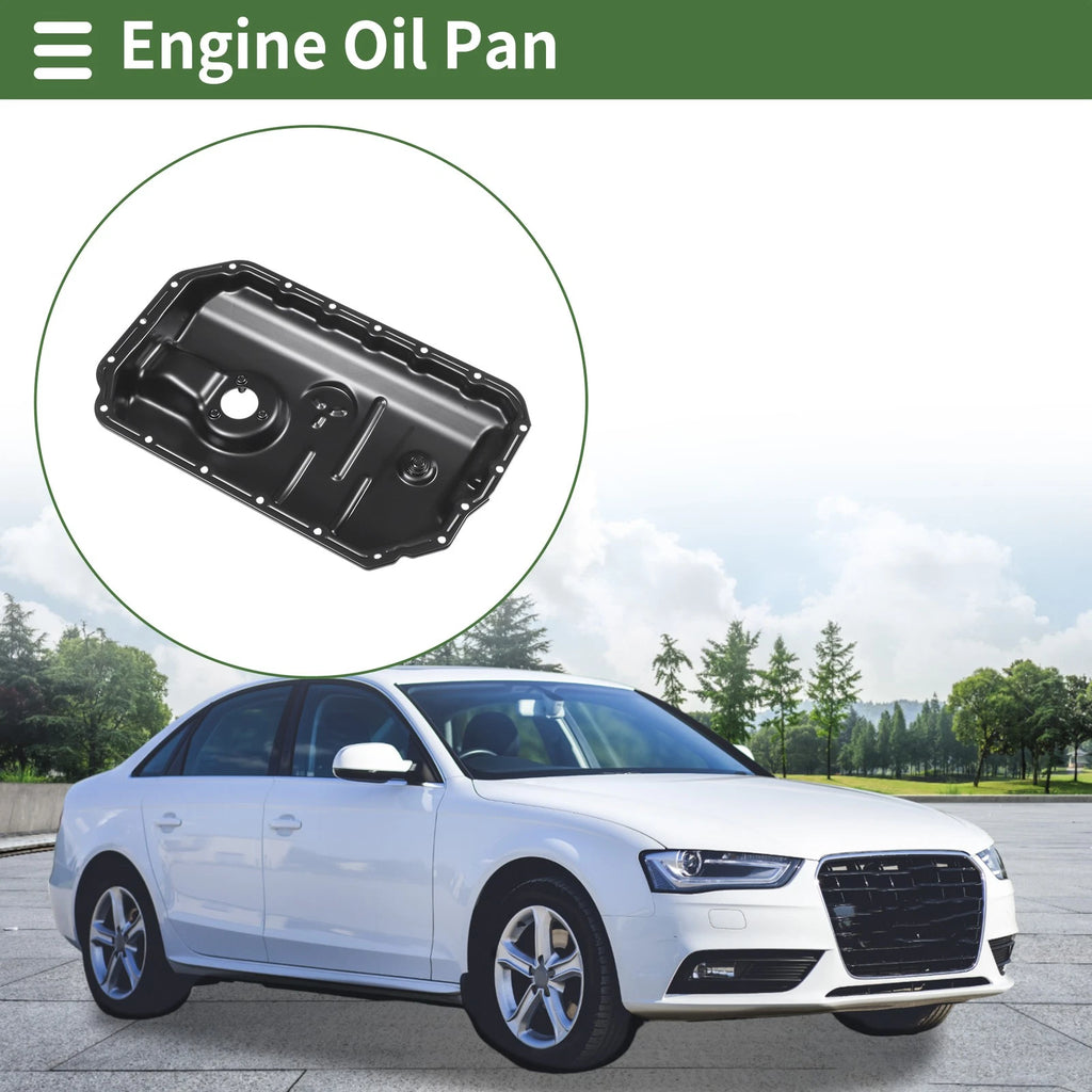 1 Pc Engine Oil Pan No.06E103600C for Audi A4 (2007–2015) Iron Black