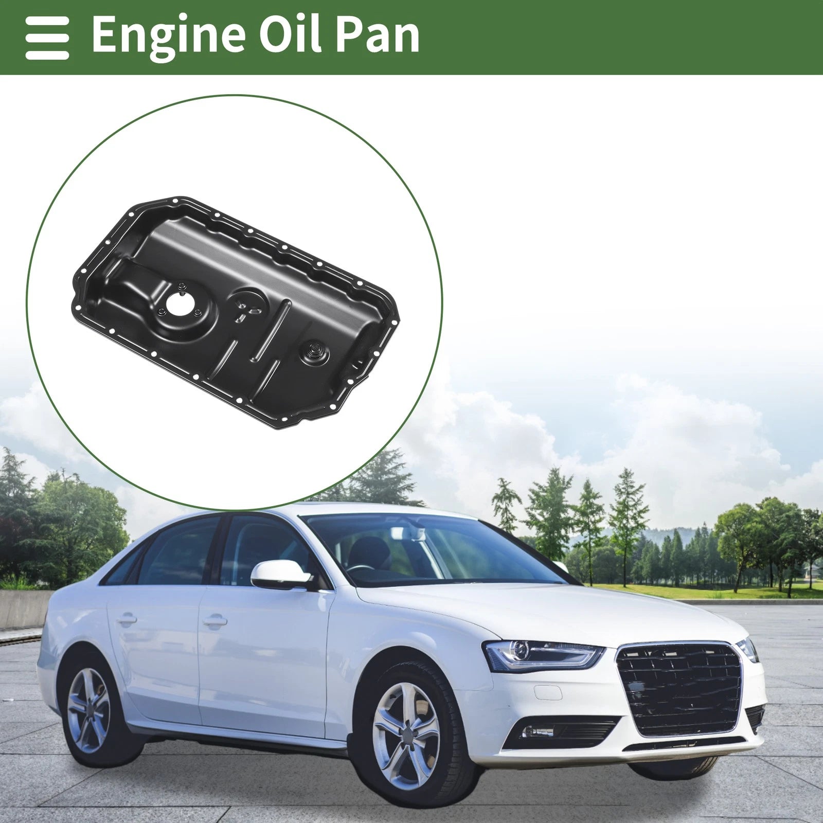 1 Pc Engine Oil Pan No.06E103600C for Audi A4 (2007–2015) Iron Black