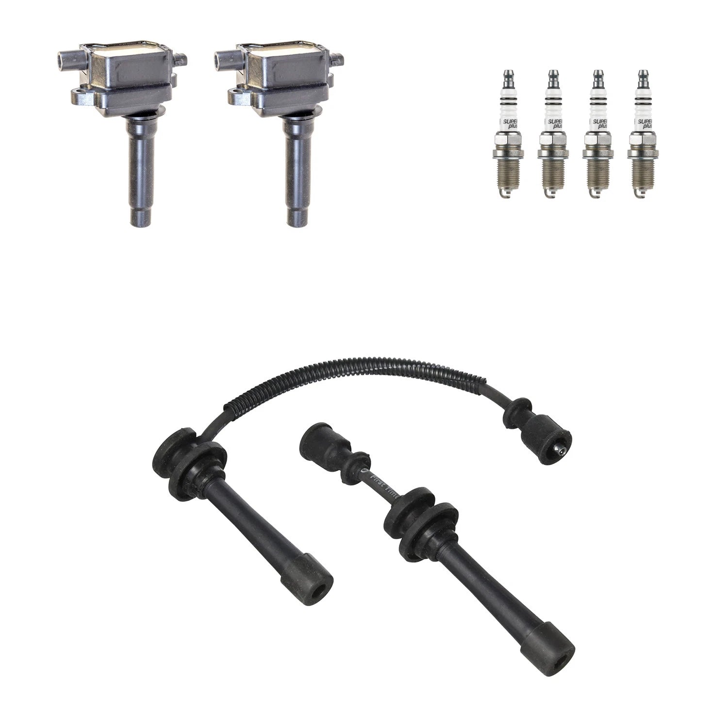 Set of 2 Ignition Coil Wires & 4 Spark Plugs for Kia Sportage (L4)
