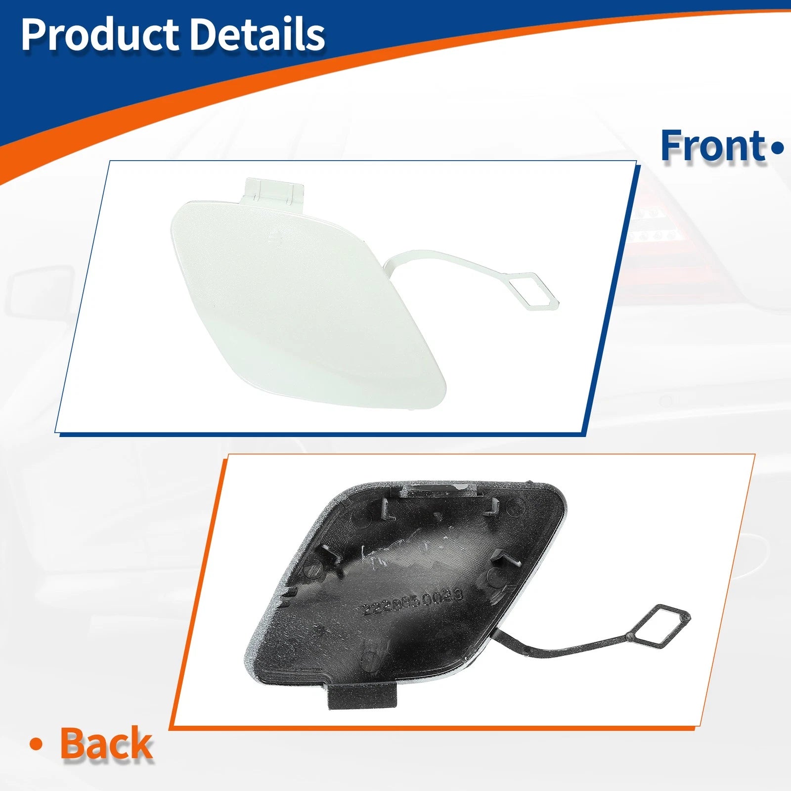 Tow Hook Cover for Mercedes S W222 (2014–2017) No.A2228850023 White