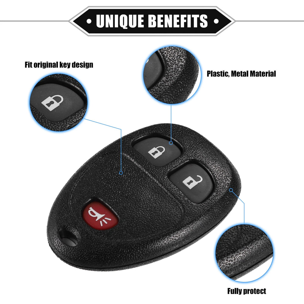 3 Button Keyless Entry Remote Key Cover for Buick Enclave (No Chip)