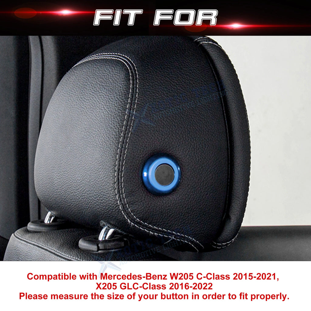 Front Seat Headrest Button Ring Cover for Mercedes C-Class (2015-2021)
