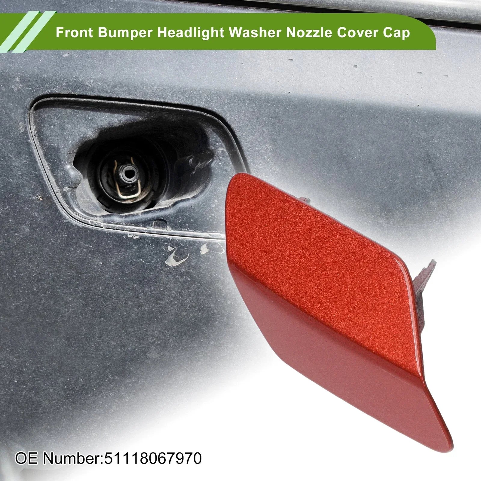 Red Front Right Washer Nozzle Cover Cap for BMW 320i (2013 - 2018)