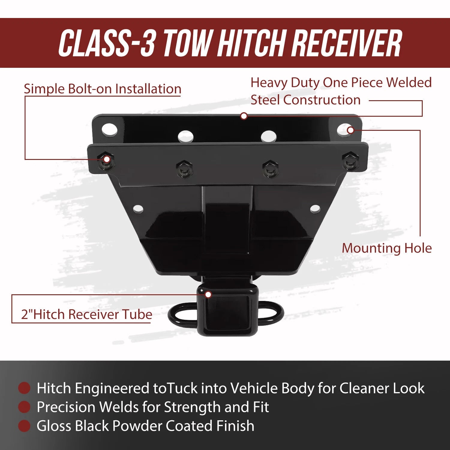 Class 3 Towing Trailer Hitch 2" Receiver for Jeep Grand Cherokee (2005–2010)