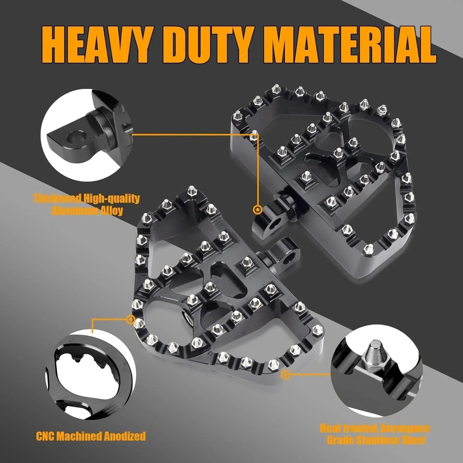 Wide Fat Foot Pegs MX Style for Harley Dyna, Touring, Sportster, Softail