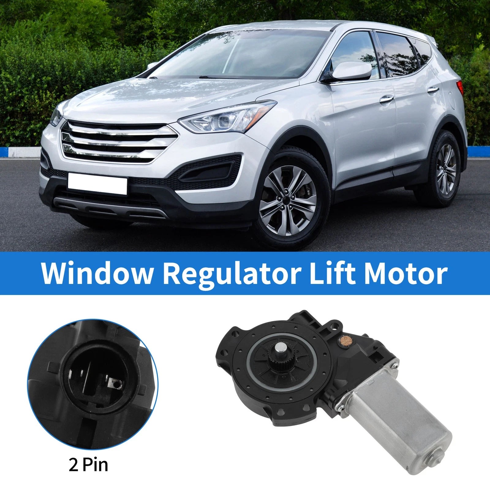 Rear Left Power Window Regulator Lift Motor for Hyundai Santa Fe (2013–2018)