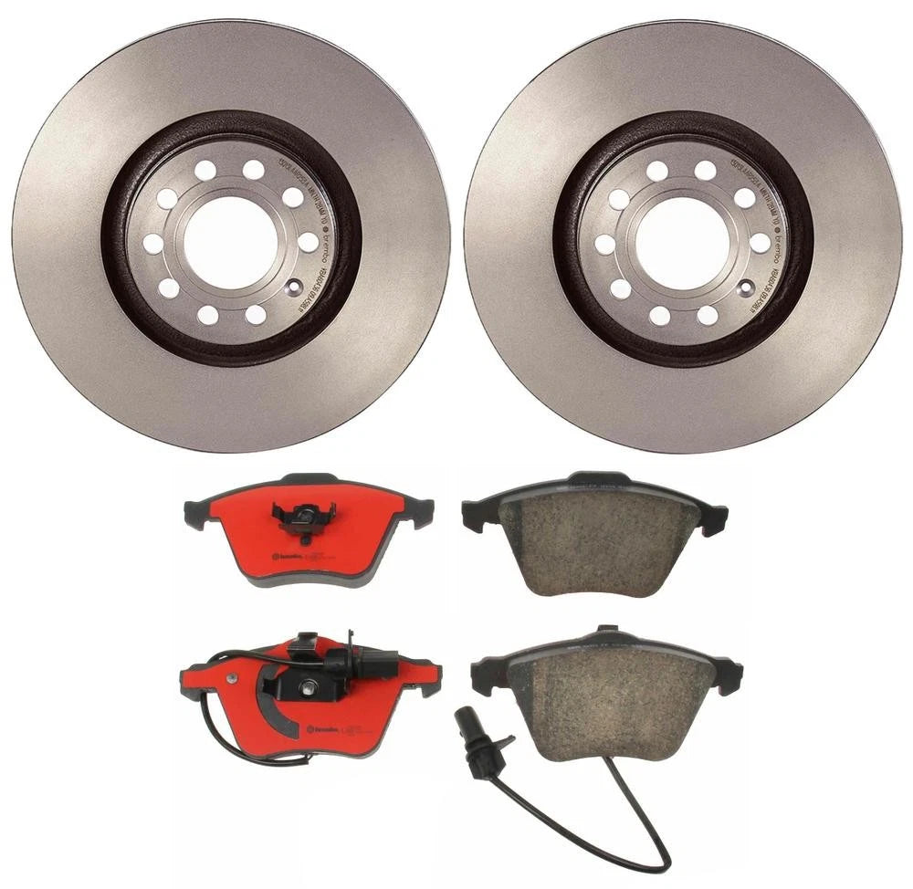 Brembo Front Brake Kit with Ceramic Pads & Coated Disc Rotors for Audi A4
