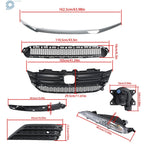 Front Grille with Turning Signal & Fog Lights for Honda Pilot (2016–2018)