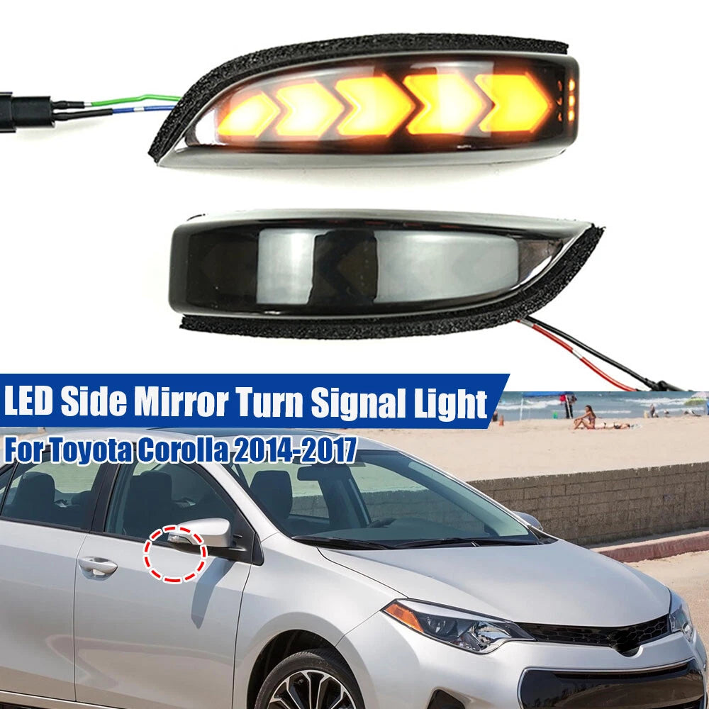 Sequential Side Mirror Signal Light Smoked for Toyota Camry Corolla Avalon (2012–2023)