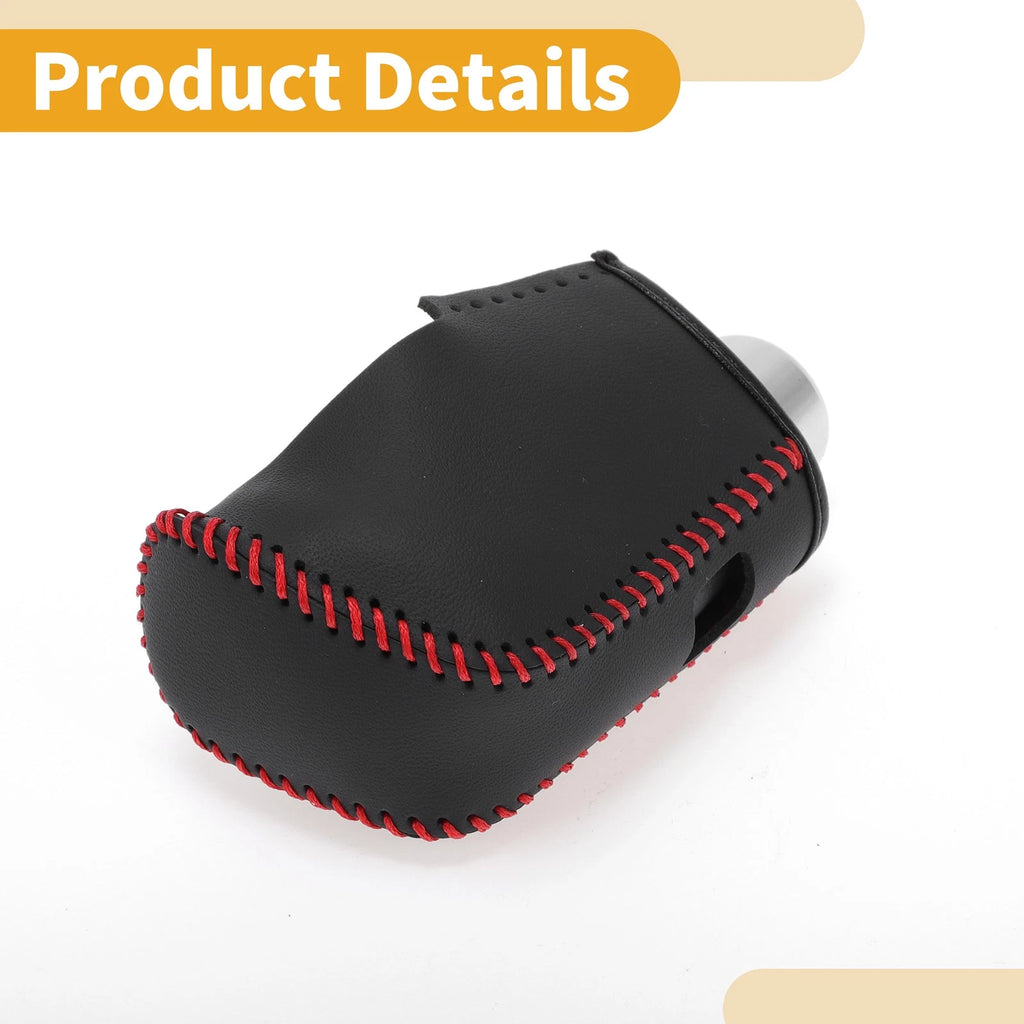 Gear Shift Knob Cover for Nissan Altima (2019–2024) Black Red Faux Leather