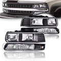 Black Chrome Headlight Lamp for Chevy Silverado/Suburban (1999–2006)
