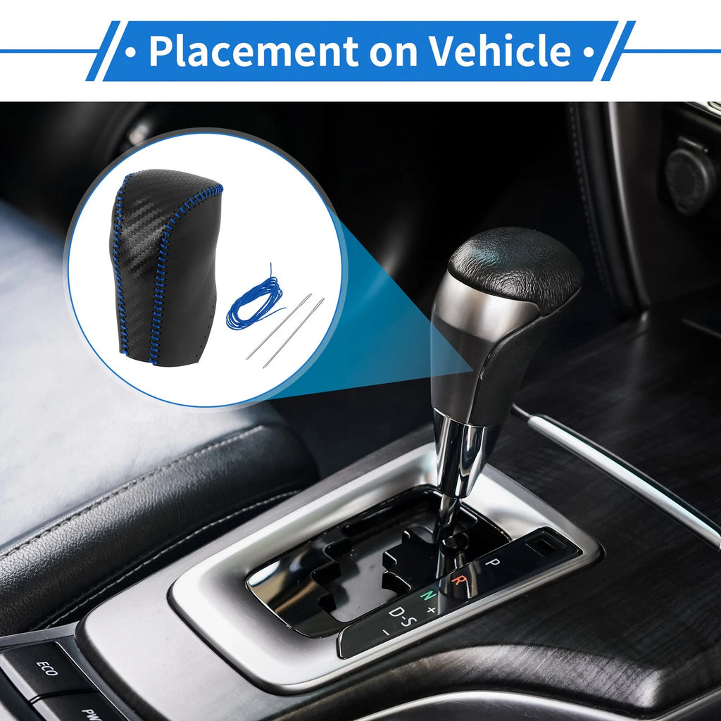 Gear Shift Knob Cover for Toyota RAV4 (2013–2016) Carbon Fiber Black Blue