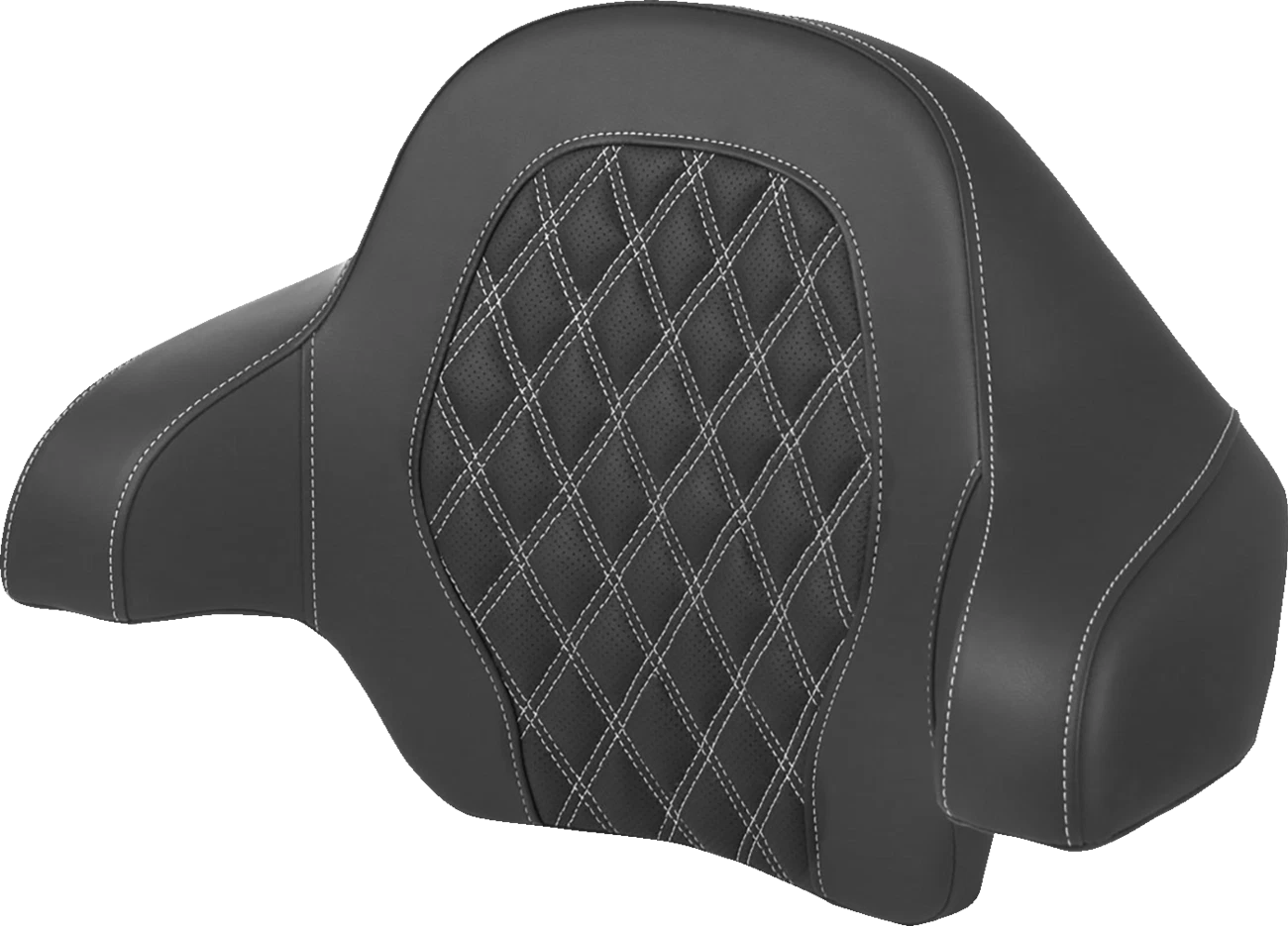 SADDLEMEN Tour-Pak Backrest Pad for FL (2014–2024) - Lattice Stitch, White Stitch