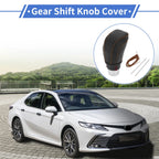 Gear Shift Knob Cover for Toyota Camry (2018–2023) Black Brown Faux Leather