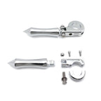 Chrome S Shape Footpeg Mount Kit 32mm for Yamaha V-Star XVS650 XVS950 (2000–2023)