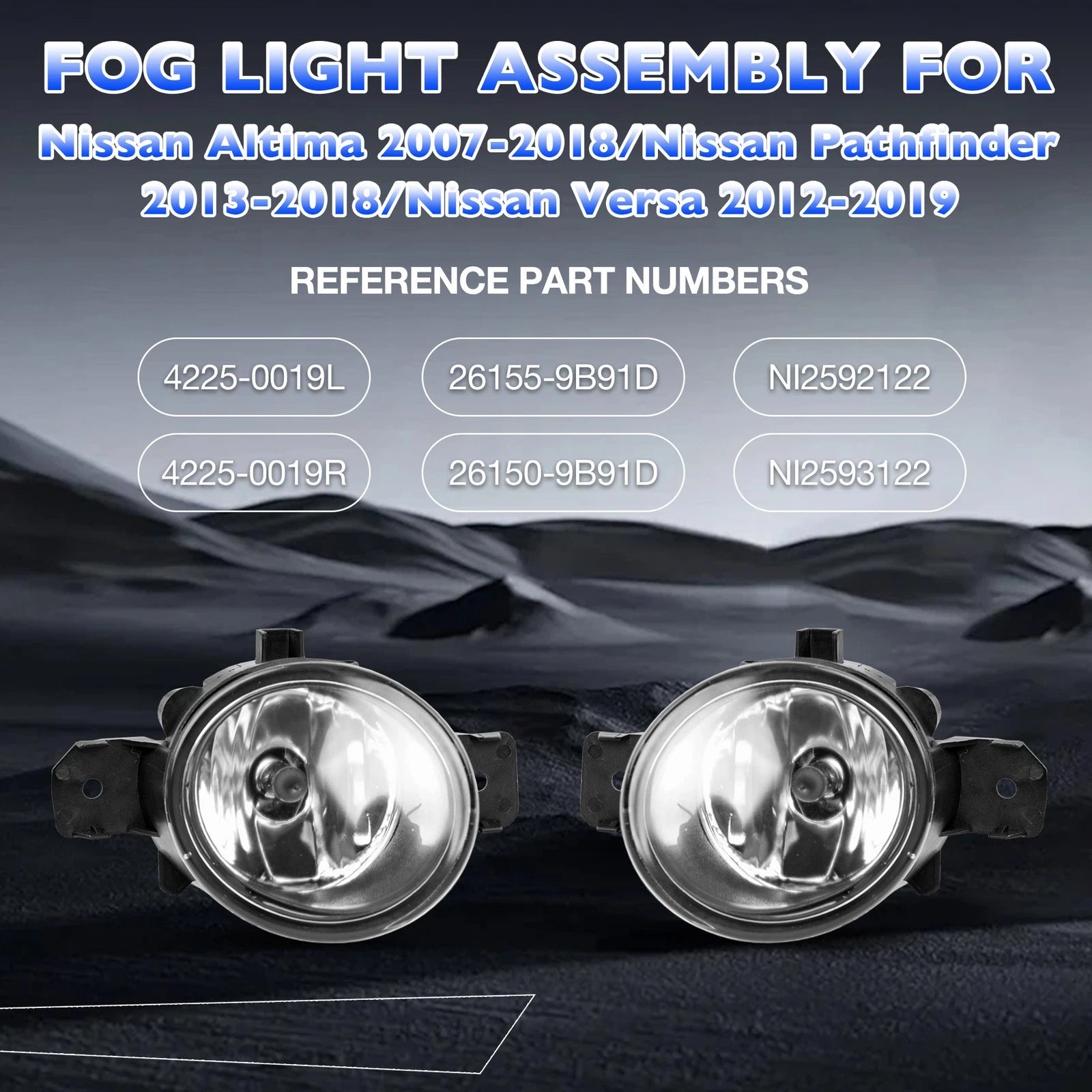 Pair LED Fog Lights for Nissan Altima Versa Sentra (2004–2019)