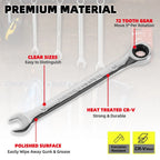 10mm Ratcheting Combination Wrench 72 Teeth 12 Point