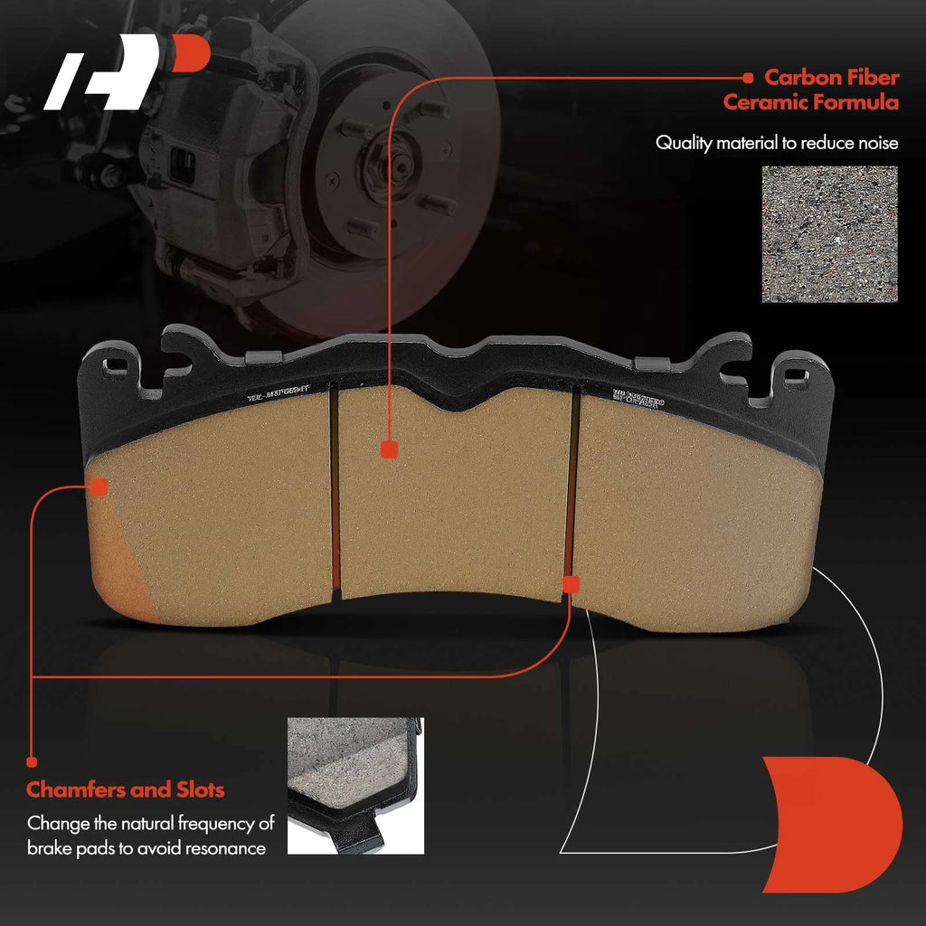 4X Front Ceramic Brake Pads for Ford Mustang (2015–2022) Convertible Coupe