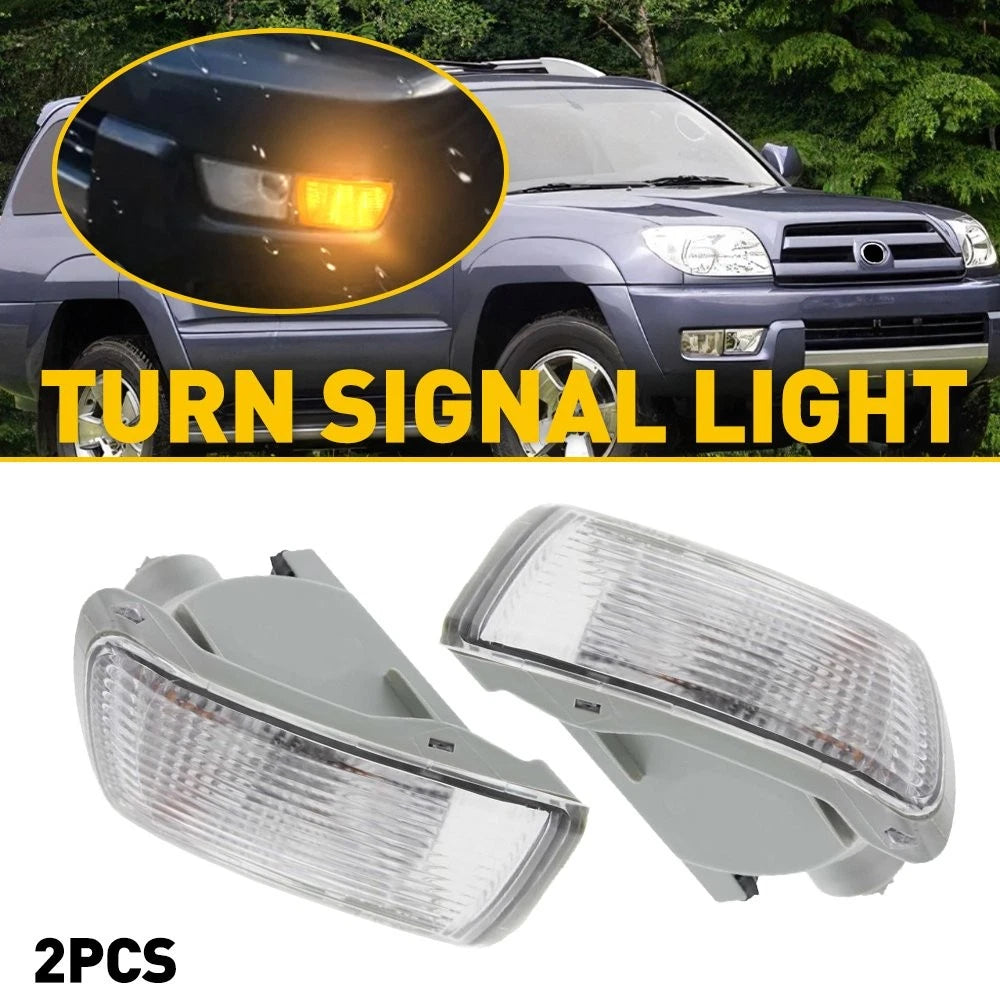 2X Clear Lens Front Bumper Turn Signal Lights for Toyota 4Runner (2003–2005)