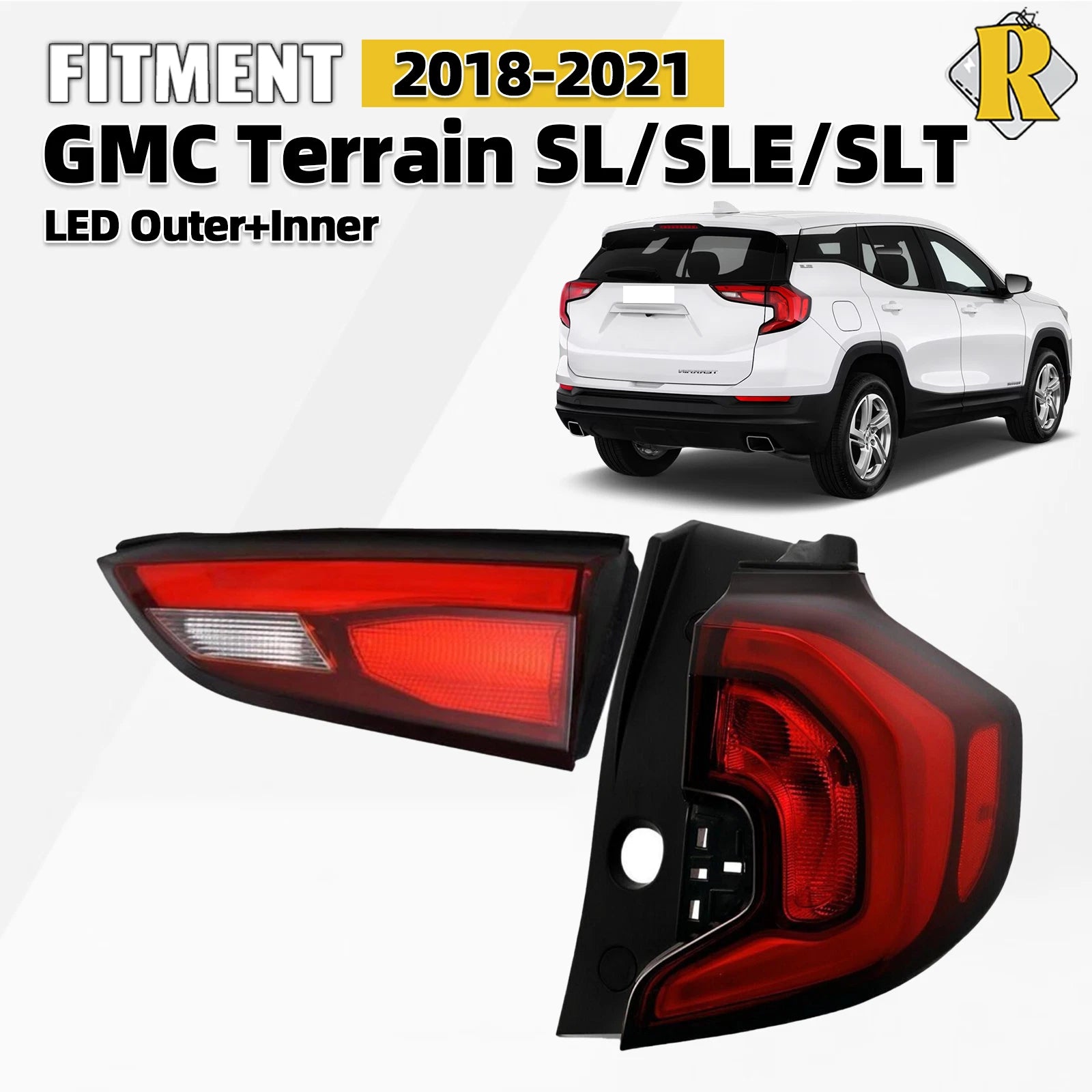 Tail Light Lamp for GMC Terrain (2018–2021) Right Inner Outer W/Bulb