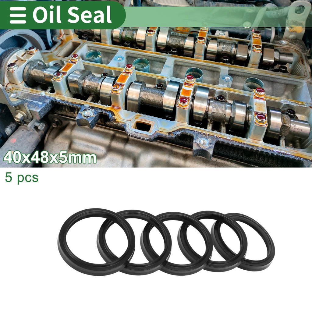 Set of 5 Oil Seal Rotary Shaft Seal NBR Rubber 40x48x5mm