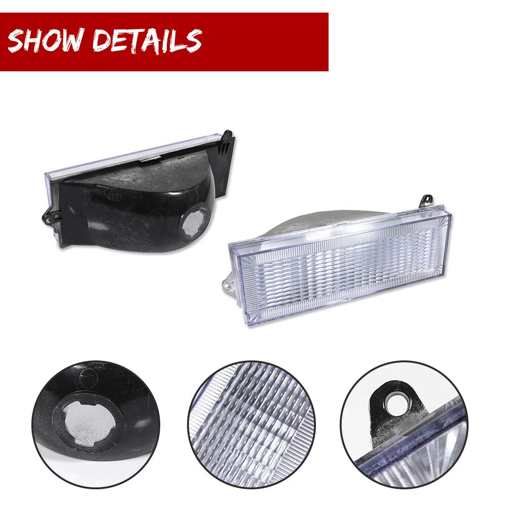 2X Clear Lens Front Turn Signal Lights for Jeep Cherokee (1984–1996)
