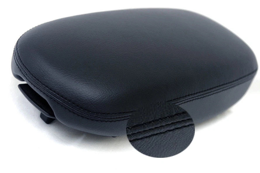 Center Console Armrest Cover for Kia Soul (2014–2019) - Black Leather Synthetic