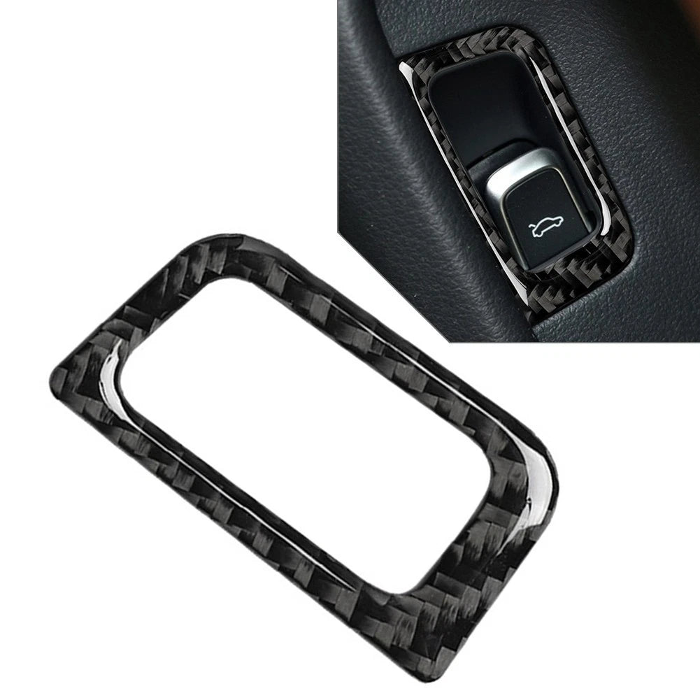 Rear Trunk Switch Button Frame Trim for Audi A6 A7 (2012–2018) Carbon Fiber Black