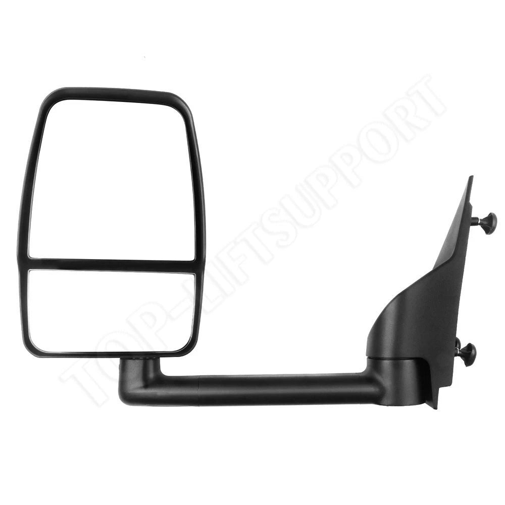 Pair of Smooth Black Manual Tow Mirrors for Chevy Express Savana Van