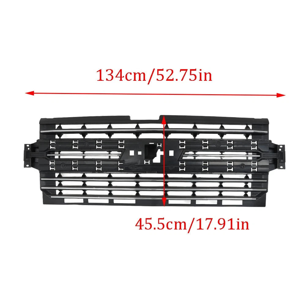 Front Upper Grille Grill with Chrome Trim for Chevrolet Silverado 1500 (2019–2021)