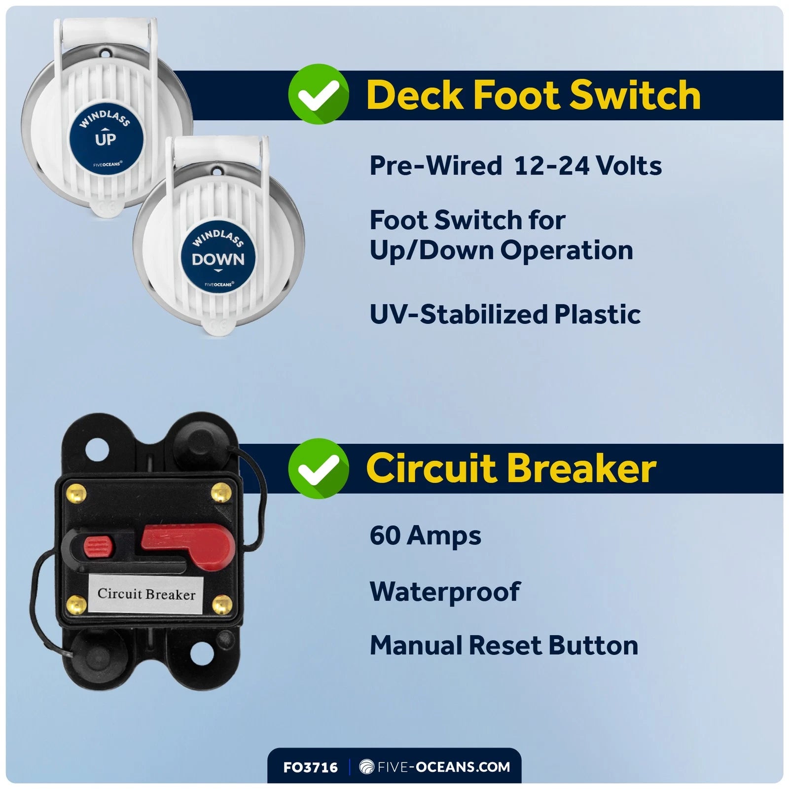 900W Vertical Mounted Winch for Arctic Capstan FO3716 (12V)