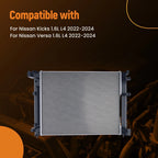 Aluminum Engine Radiator for Nissan Kicks/Versa L4 1.6L (2018–2024) 13786