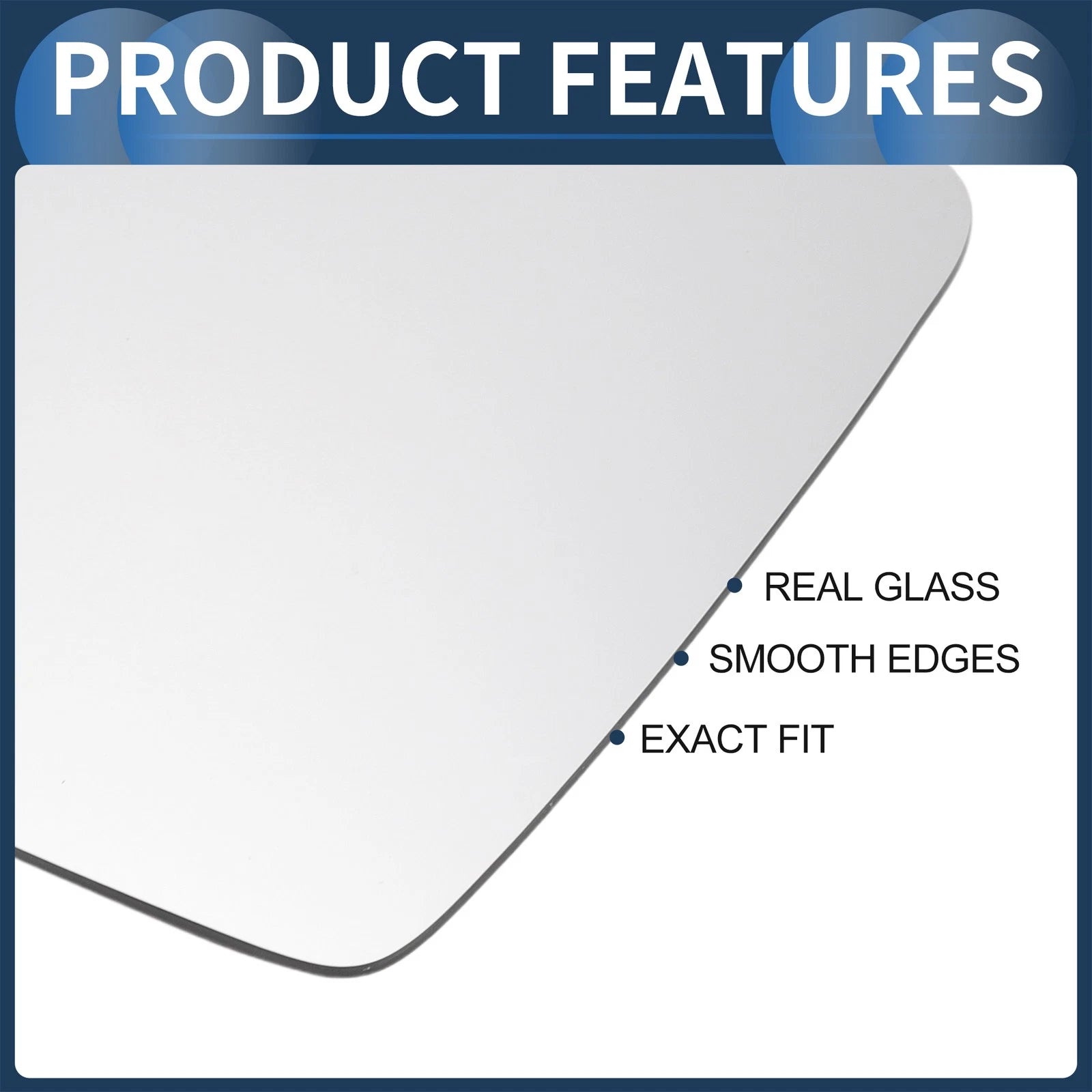 Left Side Heated White Mirror Glass for Volkswagen Tiguan (2016–2021)