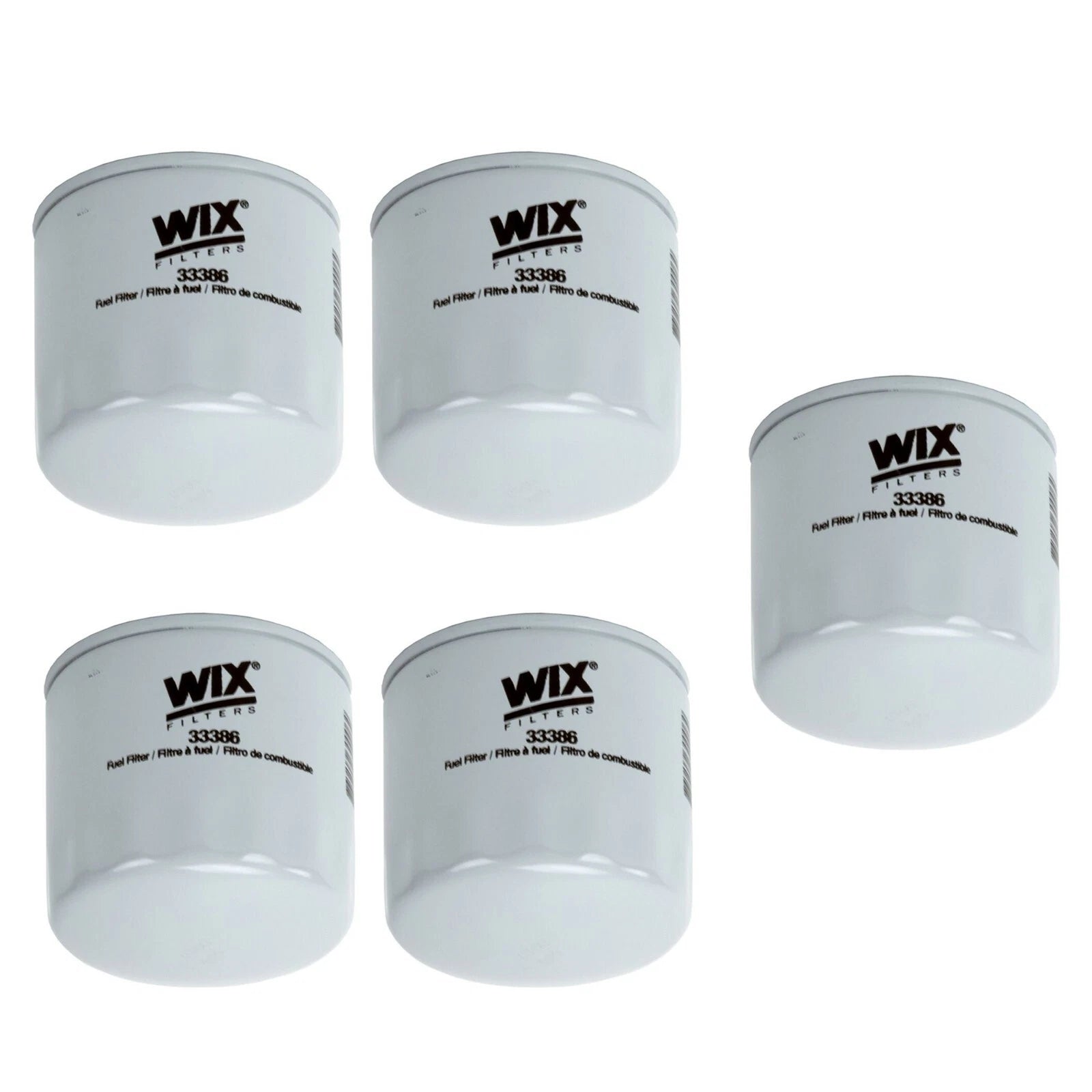Set of 5 WIX Fuel Filters for Various Makes Models (Spin-On)