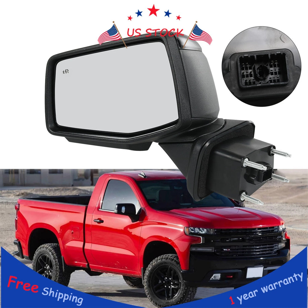 Left Driver Side Mirror for Silverado 1500 (2019–2024) Power Heated Puddle BSD