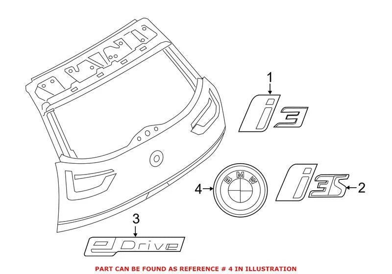 Hatch Emblem for BMW (2011–2019) 51147306454