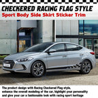 Checkered Car Side Door Edge Guard Protector Vinyl Stripe Decal (78.7")