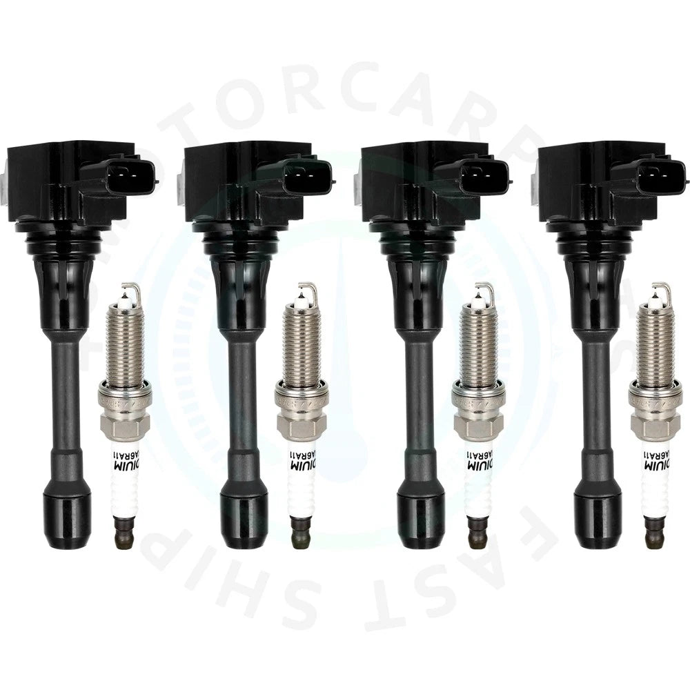 Set of 4 Ignition Coils & Spark Plugs for Nissan Altima (2002–2023)