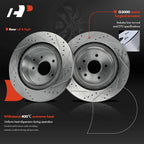 Rear Drilled Brake Rotors for Nissan 350Z, Infiniti G35 (2003–2008)