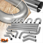 16-Piece 2.5" OD Exhaust Pipe Kit - Stainless Steel Straight, 45°, 90°, U-Bend