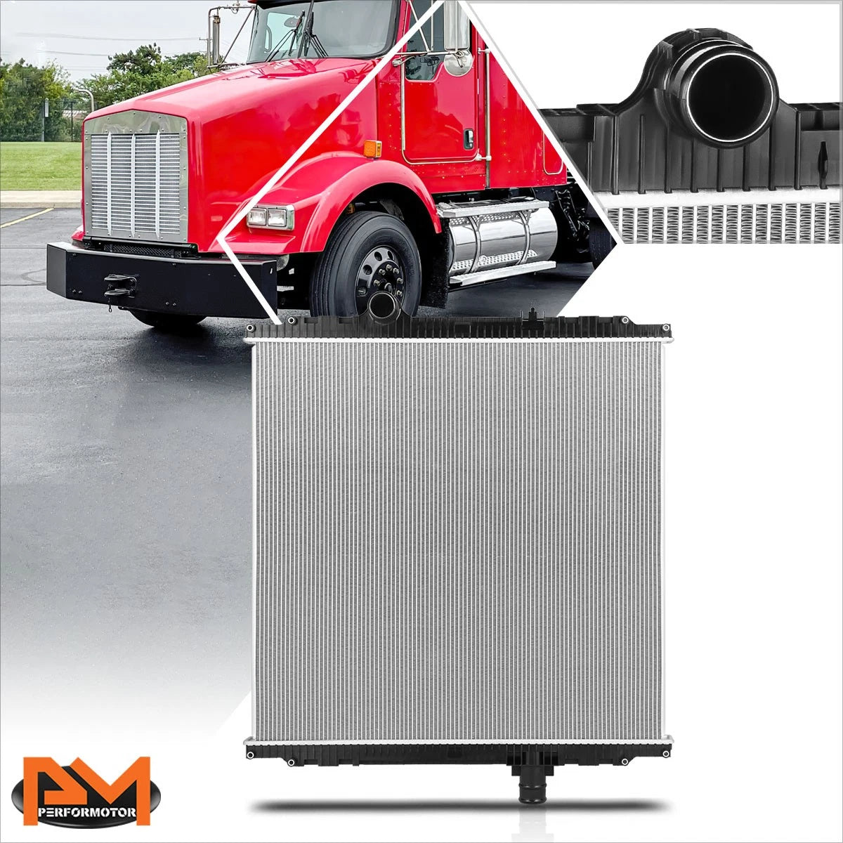 OE Style Aluminum 2-Row Cooling Radiator for Peterbilt 365/Kenworth T800 (2008–2015)