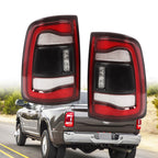 LED Tail Lights Pair for Dodge Ram 2500 3500 (2019–2024) - Black Bezel