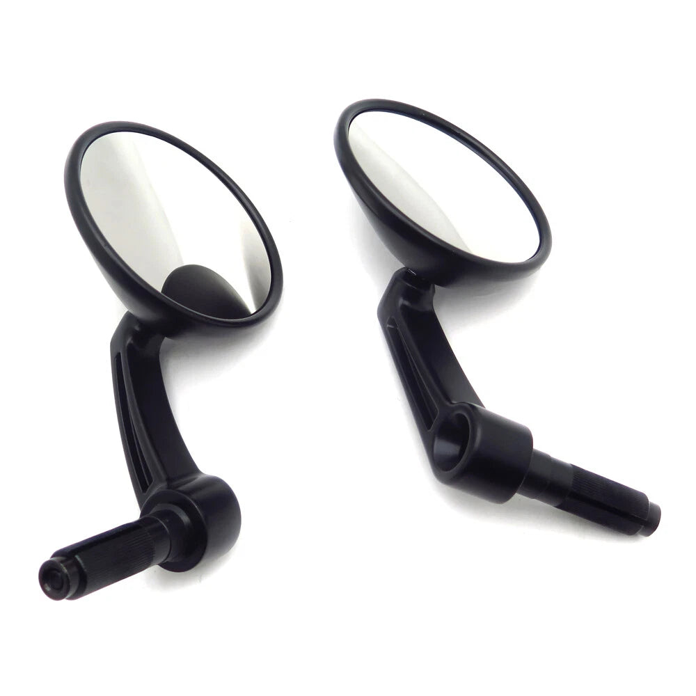 Pair of 7/8" Handle Bar End Round Side Rear View Mirrors for Motorcycle
