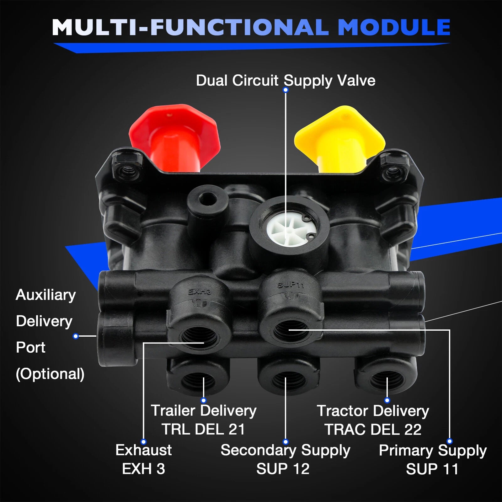 Dash Air Brake Control Valve for Freightliner Kenworth Peterbilt