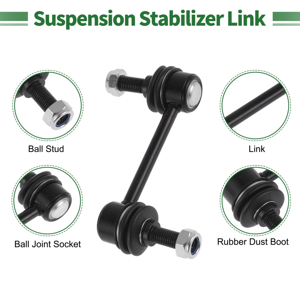 6 Pcs Front Suspension Kit Tie Rod Ends Sway Bar Link for Ford Edge (2007–2014)