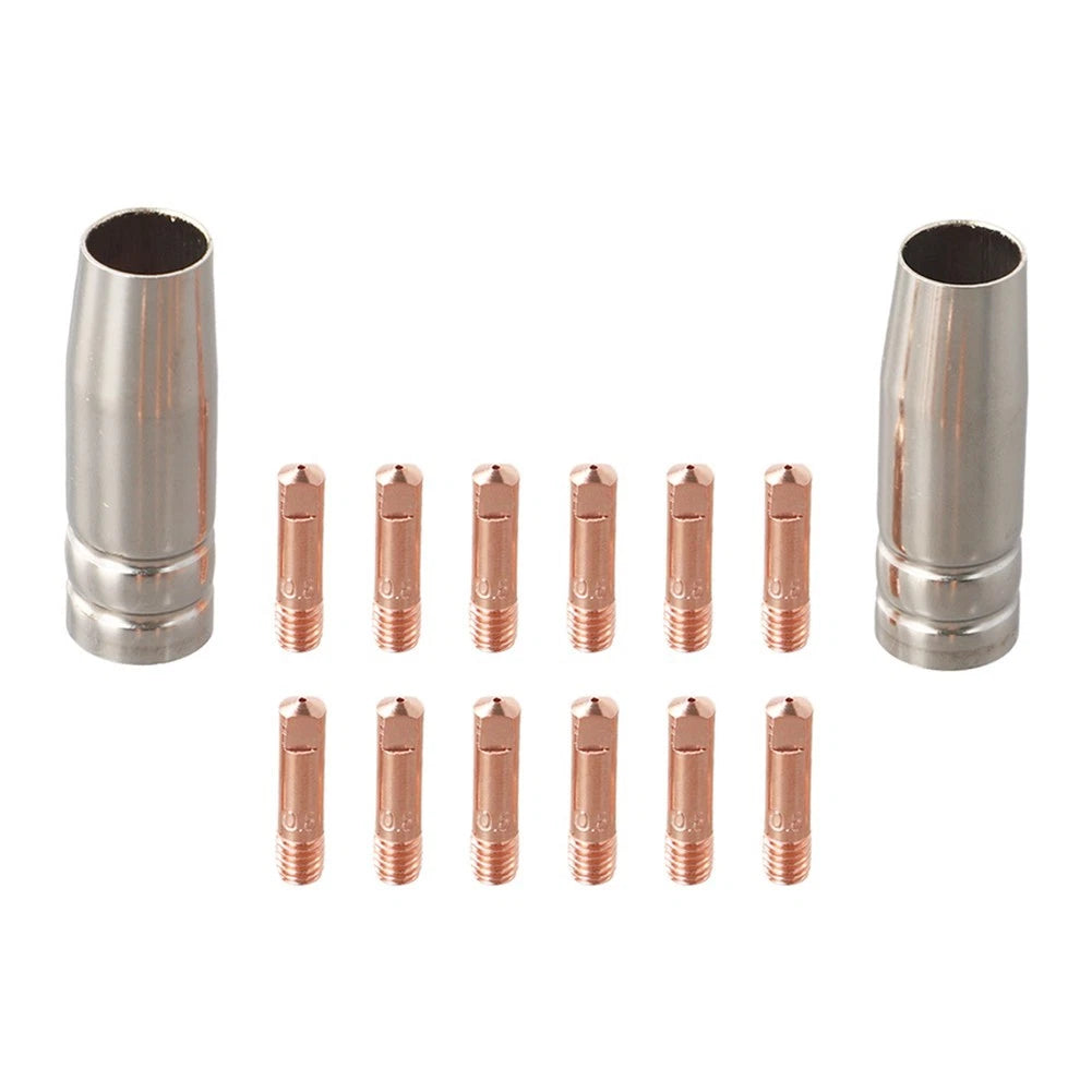 14PCS Contact Tips and Gas Nozzles for MIG Welding Equipment